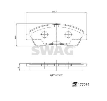 Sada brzdových destiček, kotoučová brzda SWAG 33 10 7496