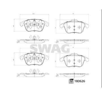 Sada brzdových destiček, kotoučová brzda SWAG 33 10 7796