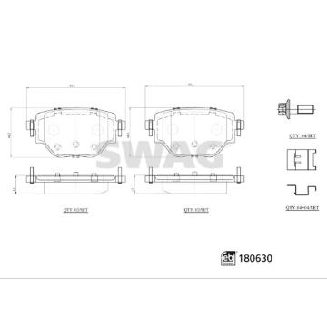 Sada brzdových destiček, kotoučová brzda SWAG 33 10 7799