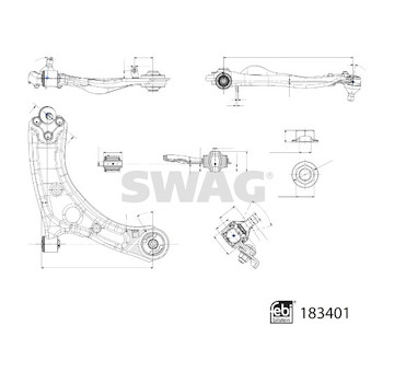 Řídicí páka, zavěšení kol SWAG 33 10 8943