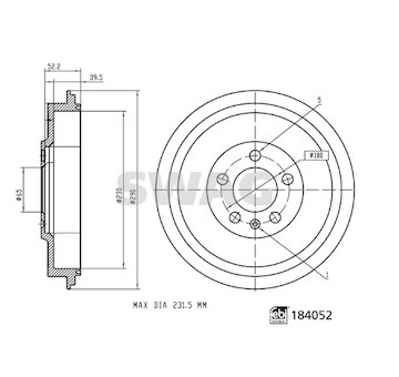 Brzdový buben SWAG 33 10 9260