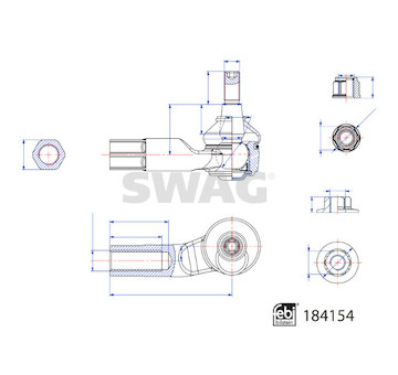 Hlava příčného táhla řízení SWAG 33 10 9286