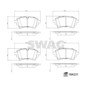 Sada brzdových destiček, kotoučová brzda SWAG 33 10 9321