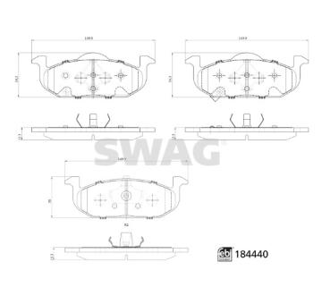 Sada brzdových destiček, kotoučová brzda SWAG 33 10 9374