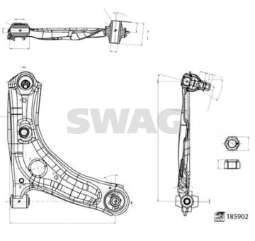 Řídicí páka, zavěšení kol SWAG 33 11 0143