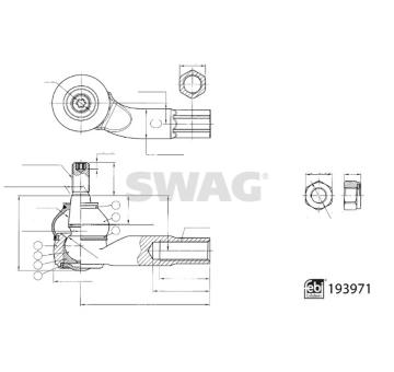 Hlava příčného táhla řízení SWAG 33 11 1459