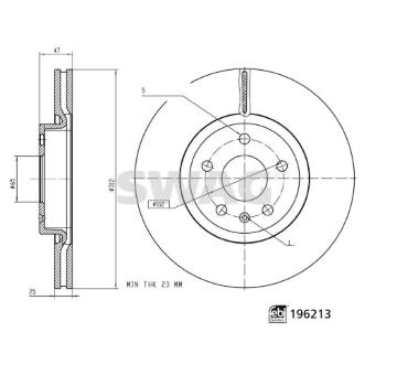 Brzdový kotouč SWAG 33 11 2058