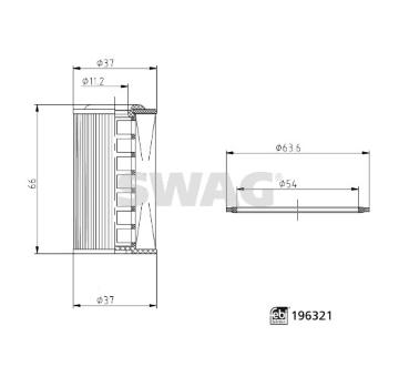 Olejový filtr, manuální převodovka SWAG 33 11 2124