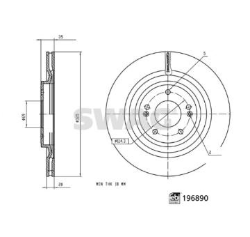 Brzdový kotouč SWAG 33 11 2373