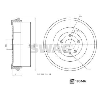 Brzdový buben SWAG 33 11 3022