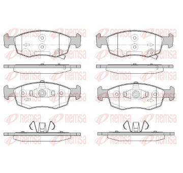 Sada brzdových destiček, kotoučová brzda REMSA 0172.34