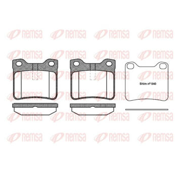 Sada brzdových destiček, kotoučová brzda REMSA 0321.10