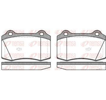 Sada brzdových destiček, kotoučová brzda REMSA 0434.55