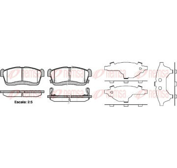 Sada brzdových destiček, kotoučová brzda REMSA 0724.42