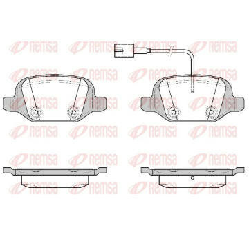 Sada brzdových destiček, kotoučová brzda REMSA 0727.22