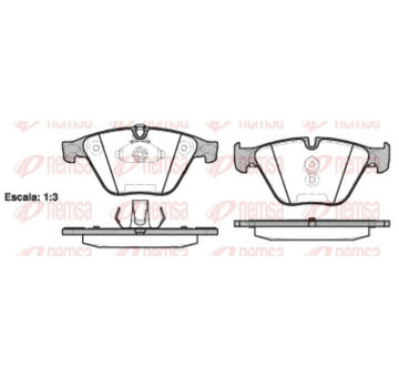 Sada brzdových destiček, kotoučová brzda REMSA 0857.20