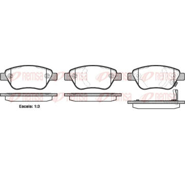 Sada brzdových destiček, kotoučová brzda REMSA 0858.31