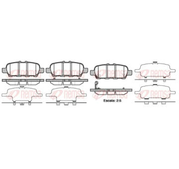 Sada brzdových destiček, kotoučová brzda REMSA 0876.41