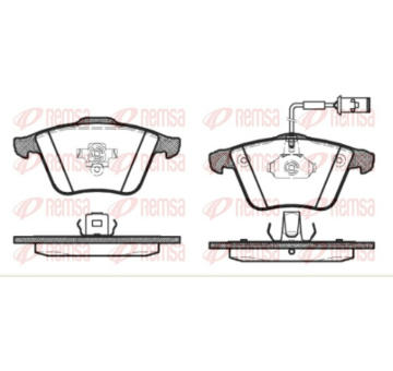 Sada brzdových destiček, kotoučová brzda REMSA 0964.52