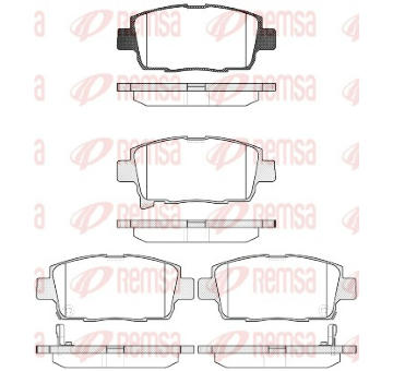 Sada brzdových destiček, kotoučová brzda REMSA 0971.42
