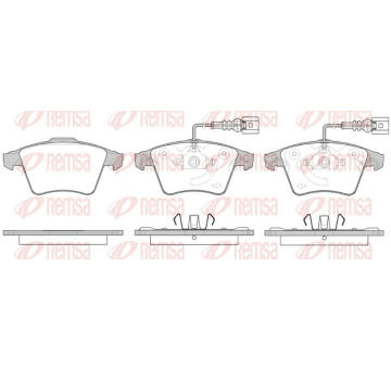 Sada brzdových destiček, kotoučová brzda REMSA 1045.22