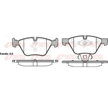 Sada brzdových destiček, kotoučová brzda REMSA 1052.10