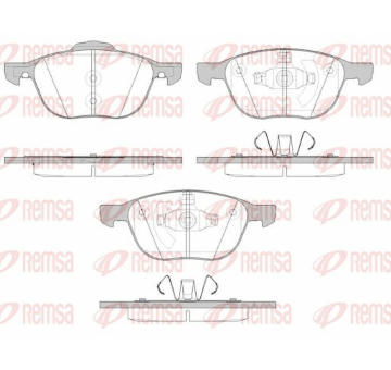 Sada brzdových destiček, kotoučová brzda REMSA 1082.15