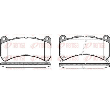 Sada brzdových destiček, kotoučová brzda REMSA 1192.12
