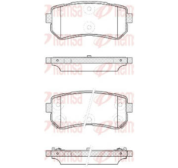 Sada brzdových destiček, kotoučová brzda REMSA 1209.42