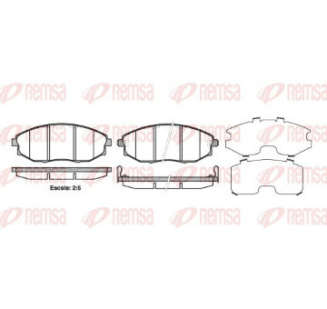 Sada brzdových destiček, kotoučová brzda REMSA 1223.02
