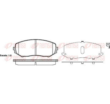 Sada brzdových destiček, kotoučová brzda REMSA 1225.02