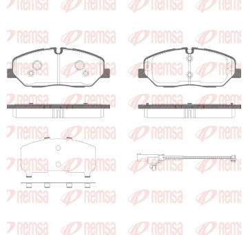 Sada brzdových destiček, kotoučová brzda REMSA 1226.52