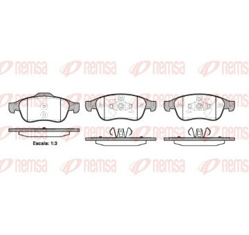 Sada brzdových destiček, kotoučová brzda REMSA 1248.10