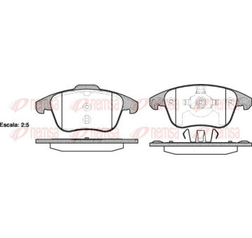 Sada brzdových destiček, kotoučová brzda REMSA 1249.00