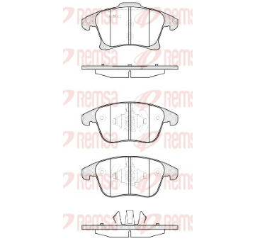 Sada brzdových destiček, kotoučová brzda REMSA 1249.20