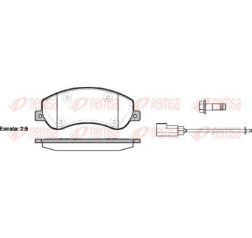 Sada brzdových destiček, kotoučová brzda REMSA 1250.02