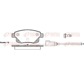 Sada brzdových destiček, kotoučová brzda REMSA 1252.02