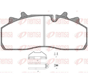 Sada brzdových destiček, kotoučová brzda REMSA JCA 1254.80