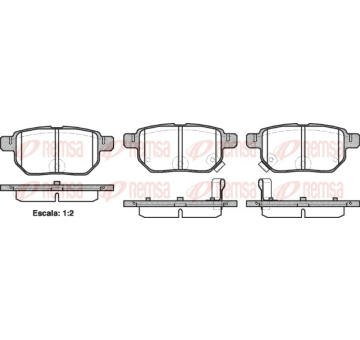 Sada brzdových destiček, kotoučová brzda REMSA 1286.02