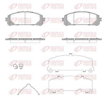 Sada brzdových destiček, kotoučová brzda REMSA 1312.30