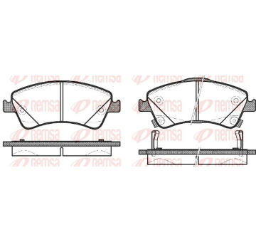 Sada brzdových destiček, kotoučová brzda REMSA 1341.12