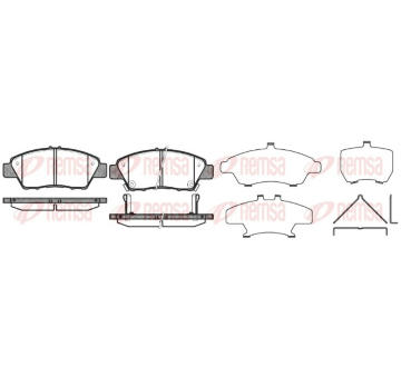 Sada brzdových destiček, kotoučová brzda REMSA 1358.02