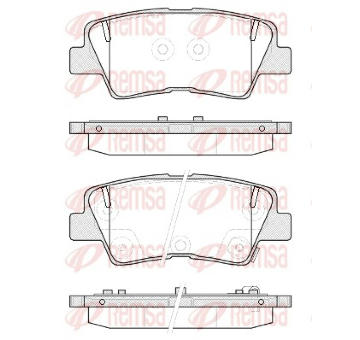Sada brzdových destiček, kotoučová brzda REMSA 1362.52