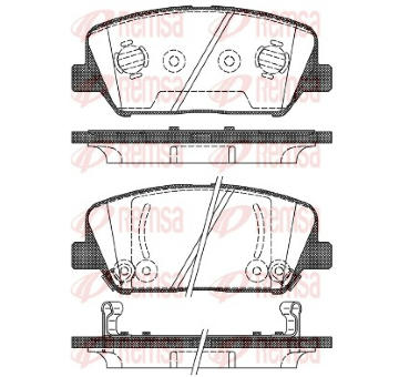Sada brzdových destiček, kotoučová brzda REMSA 1398.02