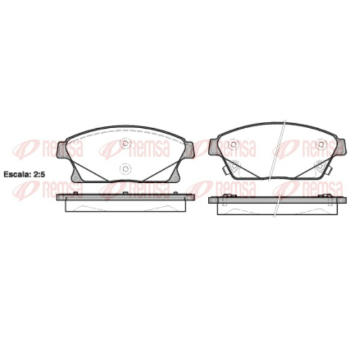 Sada brzdových destiček, kotoučová brzda REMSA 1431.02