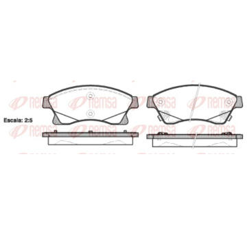 Sada brzdových destiček, kotoučová brzda REMSA 1431.12