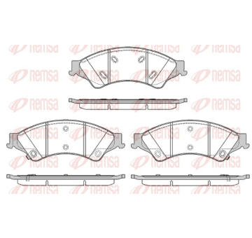 Sada brzdových destiček, kotoučová brzda REMSA 1524.02