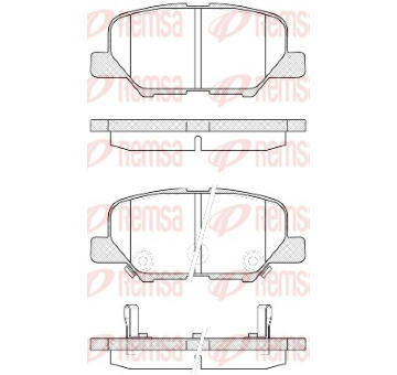 Sada brzdových destiček, kotoučová brzda REMSA 1536.02