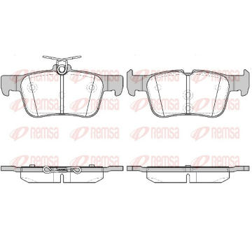 Sada brzdových destiček, kotoučová brzda REMSA 1551.42