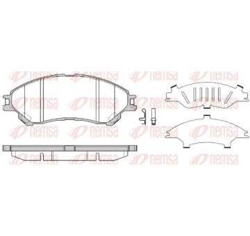 Sada brzdových destiček, kotoučová brzda REMSA 1589.02